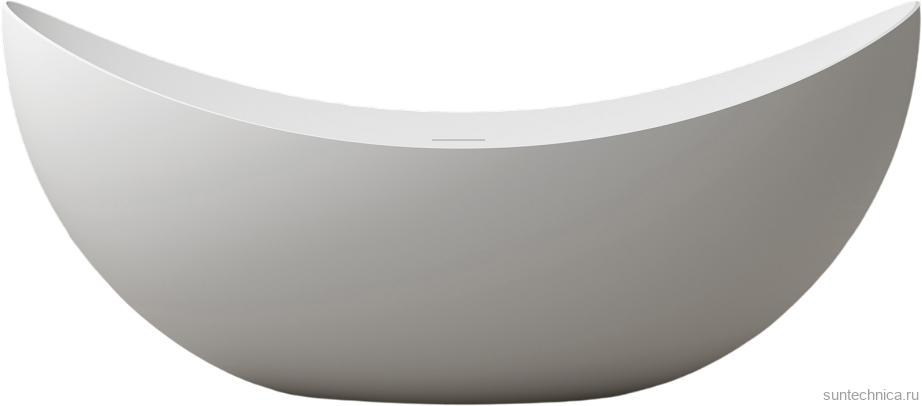 Ванна из искусственного камня Abber Stein AS9633 180x80 см, отдельностоящая, матовая белая, овальная, на ножках, с донным клапаном, фурнитура белая