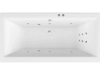 Акриловая ванна Excellent Pryzmat Slim WAEX.PRY18S.LINE 180x80 см, встраиваемая, с гидромассажем, белая, с каркасом, со сливом-переливом