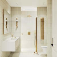 Душевая дверь в нишу Maybahglass MGD-814-3 90 см, профиль золото, стекло сатин