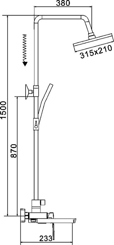 Душевая стойка Rose R1836T пепельный