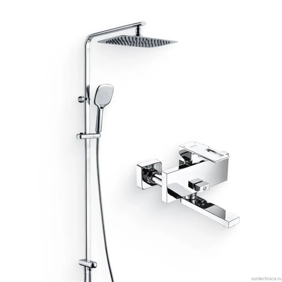 Душевой комплект Смеситель Wasserkraft Alme 1501 + Стойка A042