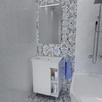 Мебель для ванной комнаты 1MarKa Nuvo 60Н напольная, белый глянец