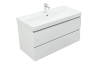 Тумба с раковиной Aquanet Вега 100 подвесная, белая глянцевая