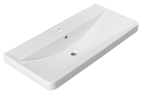 Тумба с раковиной Aquanet Вега 100 подвесная, белая глянцевая