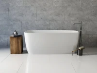 Акриловая ванна Aquanet Trend 260052 170x80 см, левая, отдельностоящая, белая матовая, овальная, на ножках, со сливом-переливом