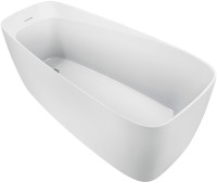 Акриловая ванна Aquanet Trend 260052 170x80 см, левая, отдельностоящая, белая матовая, овальная, на ножках, со сливом-переливом