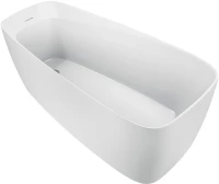 Акриловая ванна Aquanet Trend 260052 170x80 см, левая, отдельностоящая, белая матовая, овальная, на ножках, со сливом-переливом