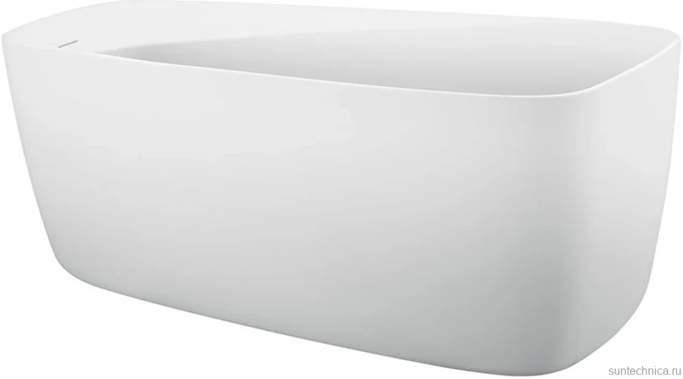 Акриловая ванна Aquanet Trend 260052 170x80 см, левая, отдельностоящая, белая матовая, овальная, на ножках, со сливом-переливом