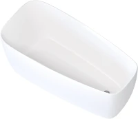 Акриловая ванна Aquanet Trend 260052 170x80 см, левая, отдельностоящая, белая матовая, овальная, на ножках, со сливом-переливом