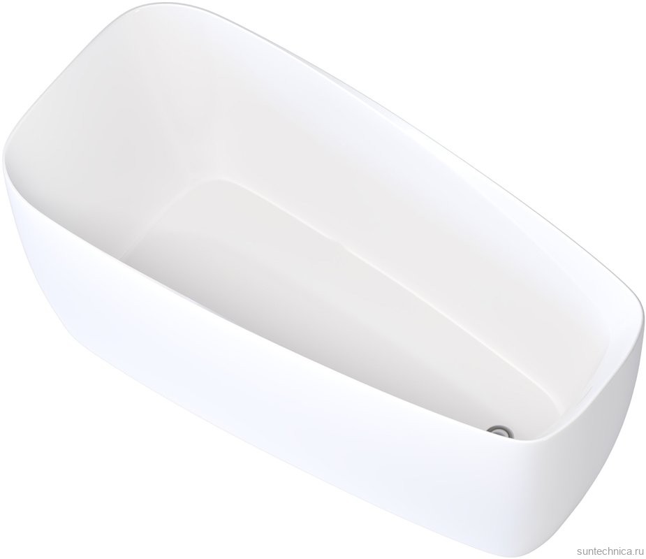 Акриловая ванна Aquanet Trend 260052 170x80 см, левая, отдельностоящая, белая матовая, овальная, на ножках, со сливом-переливом
