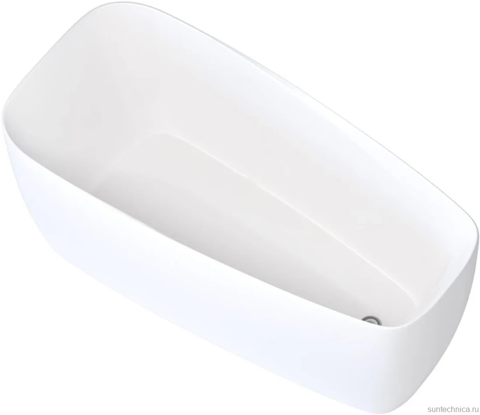 Акриловая ванна Aquanet Trend 260052 170x80 см, левая, отдельностоящая, белая матовая, овальная, на ножках, со сливом-переливом