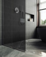 Душевая перегородка Maybahglass MGD-682-5у 109 см, профиль хром матовый, стекло графит матовое