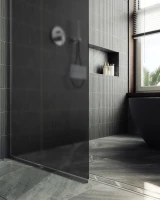 Душевая перегородка Maybahglass MGD-682-5у 109 см, профиль хром матовый, стекло графит матовое
