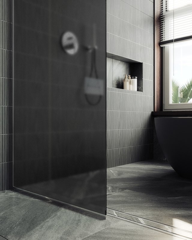Душевая перегородка Maybahglass MGD-682-5у 109 см, профиль хром матовый, стекло графит матовое