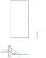 Душевая перегородка Maybahglass MGD-682-5у 109 см, профиль хром матовый, стекло графит матовое