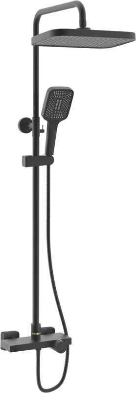 Душевая стойка Rose R1896H-6 с термостатом, черная
