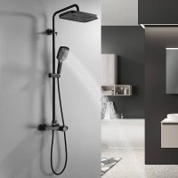 Душевая стойка Rose R1896H-6 с термостатом, черная