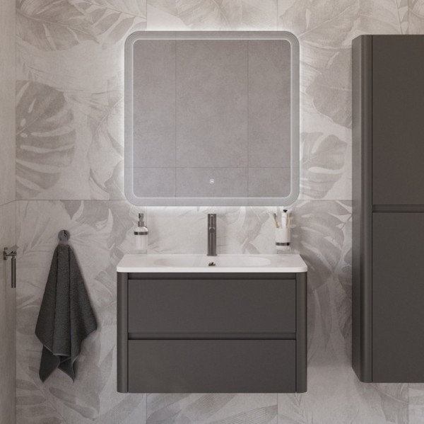 Мебель для ванной комнаты Cezares Relax 80 оружейная сталь, раковина Cezares CZR-800/480-LV-MR-NV