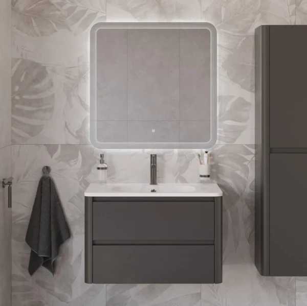 Мебель для ванной комнаты Cezares Relax 80 оружейная сталь, раковина Cezares CZR-800/480-LV-MR-NV
