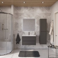Мебель для ванной комнаты Cezares Relax 80 оружейная сталь, раковина Cezares CZR-800/480-LV-MR-NV