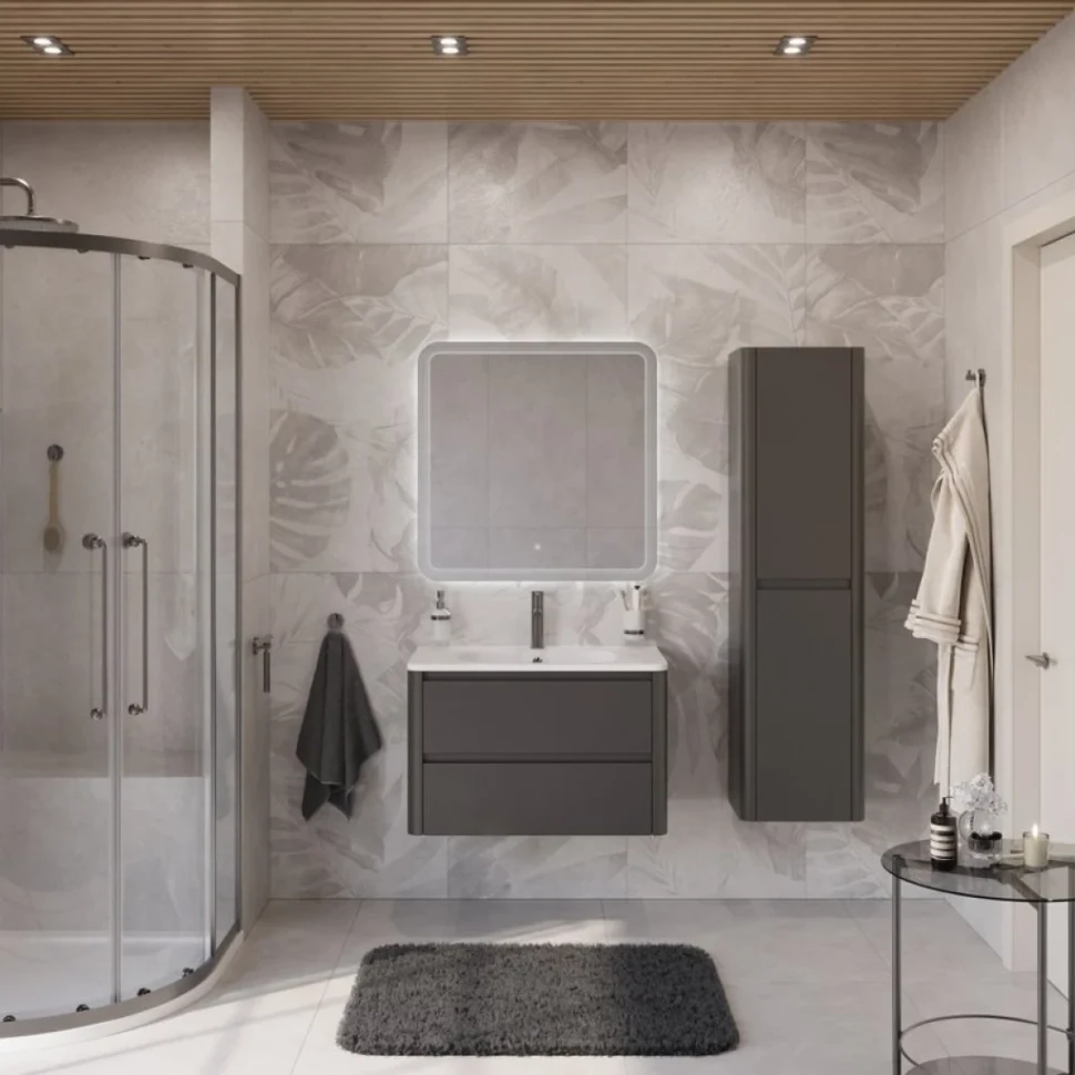 Мебель для ванной комнаты Cezares Relax 80 оружейная сталь, раковина Cezares CZR-800/480-LV-MR-NV