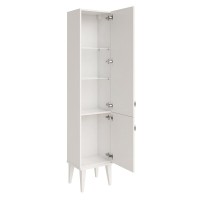 Шкаф-пенал для ванной с зеркалом ASB-Woodline Федерика 80446 белый