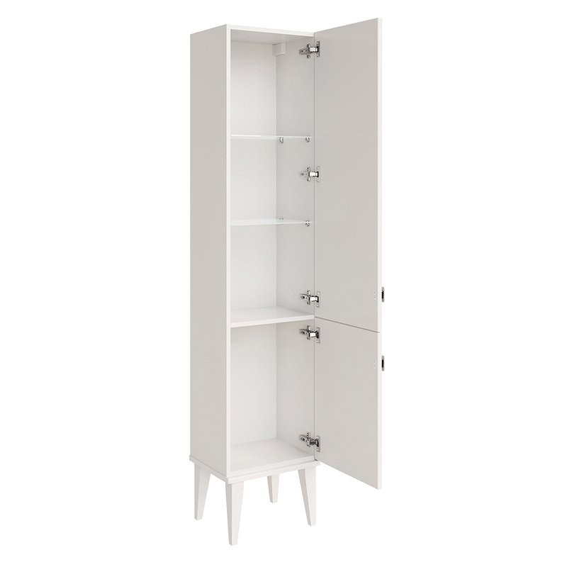 Шкаф-пенал для ванной с зеркалом ASB-Woodline Федерика 80446 белый