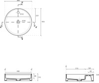 Накладная раковина Galassia SmartB 7404 45 глянцевая белая, круглая, фаянс