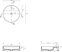 Накладная раковина Galassia SmartB 7404 45 глянцевая белая, круглая, фаянс