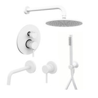 Комплект для ванной Paffoni Light KITLIG018BO006 С ВНУТРЕННЕЙ ЧАСТЬЮ, белый матовый