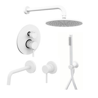 Комплект для ванной Paffoni Light KITLIG018BO006 С ВНУТРЕННЕЙ ЧАСТЬЮ, белый матовый