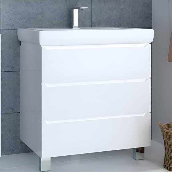 Тумба с раковиной 1MarKa Кода 60Н белый глянец