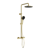 Душевая стойка Sancos Etna SC9008BG с термостатом, брашированное золото, PVD покрытие