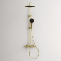 Душевая стойка Sancos Etna SC9008BG с термостатом, брашированное золото, PVD покрытие