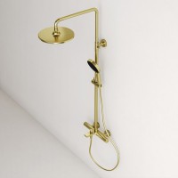 Душевая стойка Sancos Etna SC9008BG с термостатом, брашированное золото, PVD покрытие