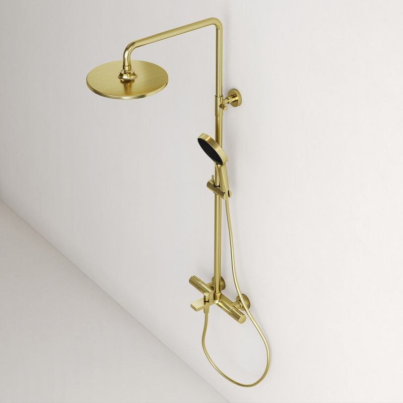 Душевая стойка Sancos Etna SC9008BG с термостатом, брашированное золото, PVD покрытие