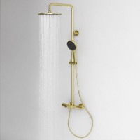 Душевая стойка Sancos Etna SC9008BG с термостатом, брашированное золото, PVD покрытие