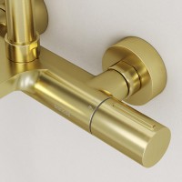 Душевая стойка Sancos Etna SC9008BG с термостатом, брашированное золото, PVD покрытие