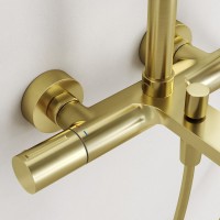 Душевая стойка Sancos Etna SC9008BG с термостатом, брашированное золото, PVD покрытие