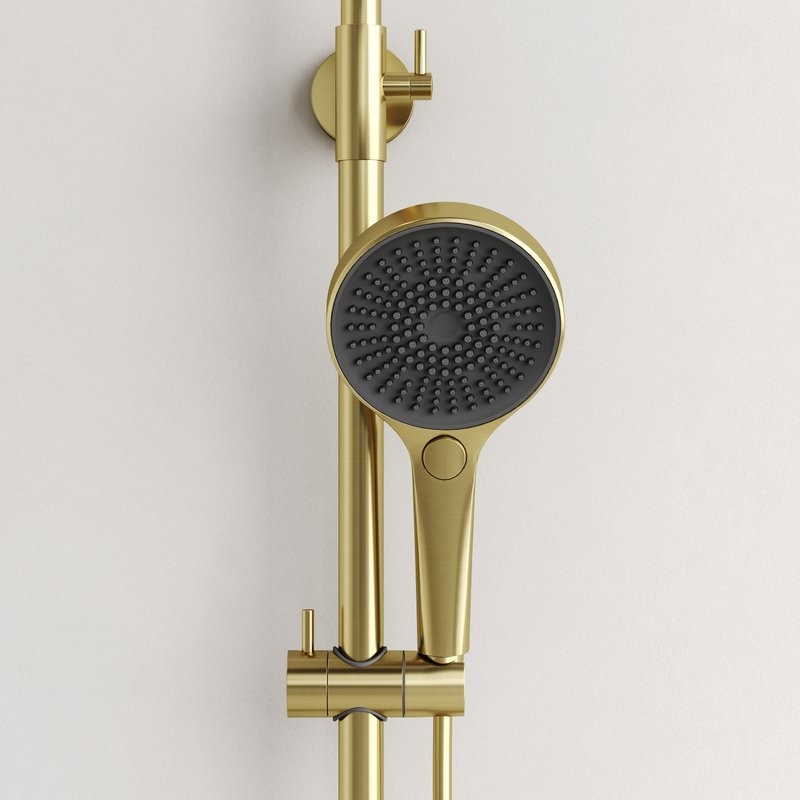 Душевая стойка Sancos Etna SC9008BG с термостатом, брашированное золото, PVD покрытие