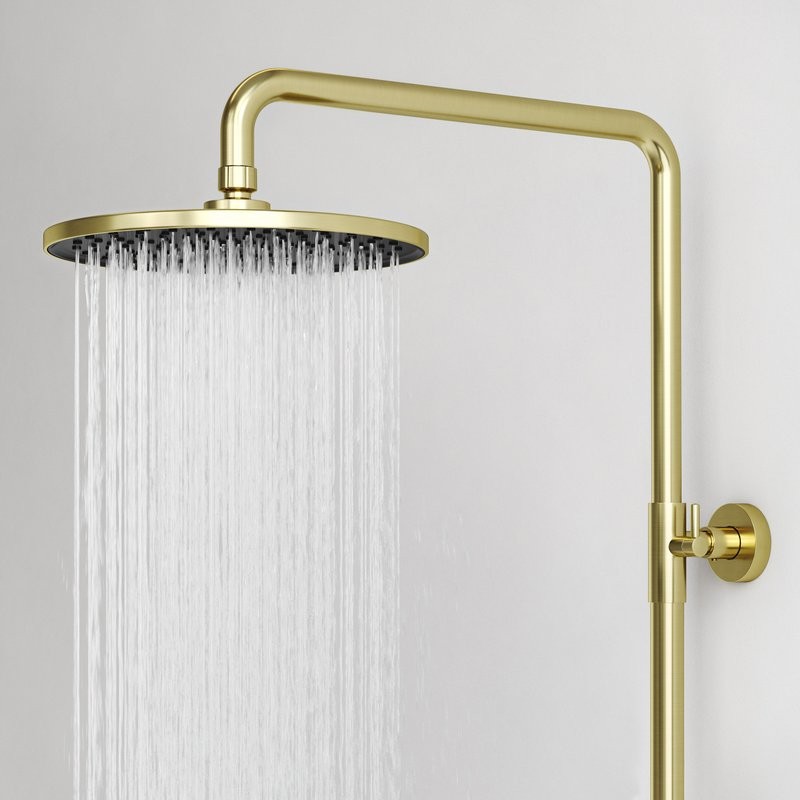 Душевая стойка Sancos Etna SC9008BG с термостатом, брашированное золото, PVD покрытие