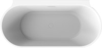 Акриловая ванна BelBagno BB409-1700-800-W/NM 170x80 см, отдельностоящая, черно-белая, овальная, со сливом-переливом