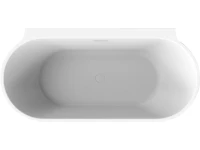 Акриловая ванна BelBagno BB409-1700-800-W/NM 170x80 см, отдельностоящая, черно-белая, овальная, со сливом-переливом