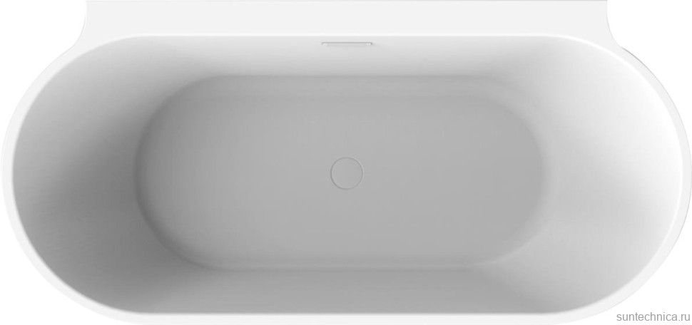 Акриловая ванна BelBagno BB409-1700-800-W/NM 170x80 см, отдельностоящая, черно-белая, овальная, со сливом-переливом