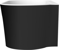 Акриловая ванна BelBagno BB409-1700-800-W/NM 170x80 см, отдельностоящая, черно-белая, овальная, со сливом-переливом