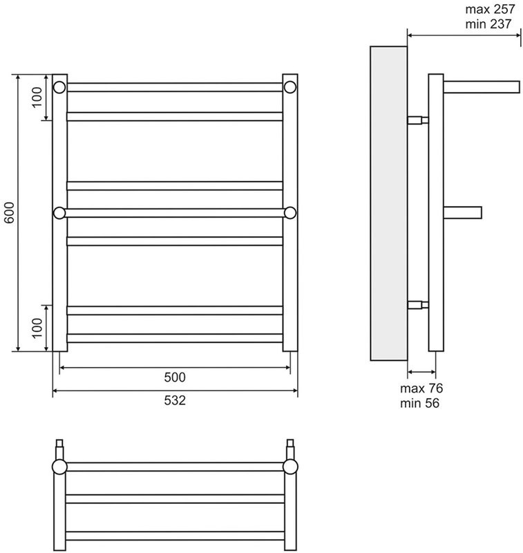Полотенцесушитель водяной Lemark Pramen П7 50x60