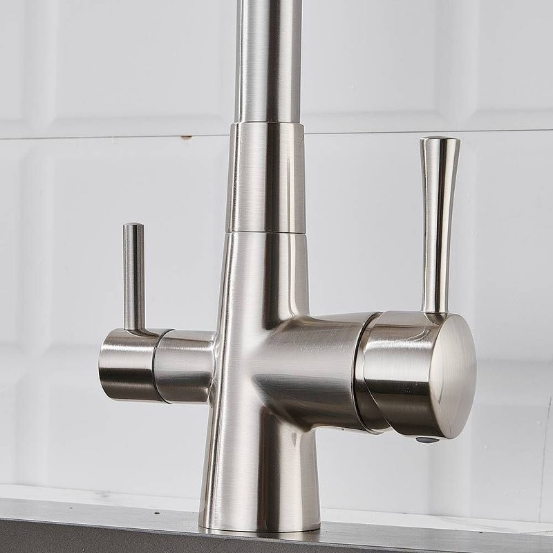 Смеситель для кухни с подключением фильтра Shevanik S428L, сатин