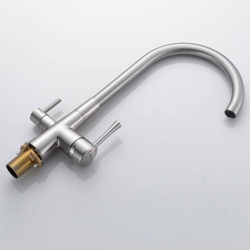 Смеситель для кухни с подключением фильтра Shevanik S428L, сатин