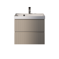 Тумба с раковиной AQUAme S1 60 подвесная, 2 ящика, бежевая