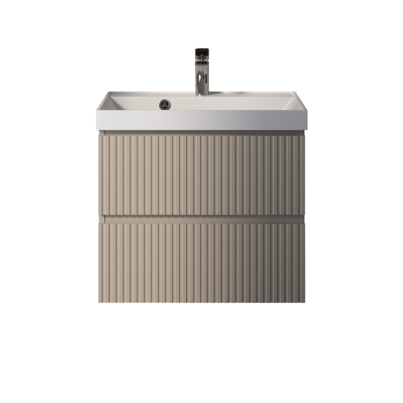 Тумба с раковиной AQUAme S1 60 подвесная, 2 ящика, бежевая